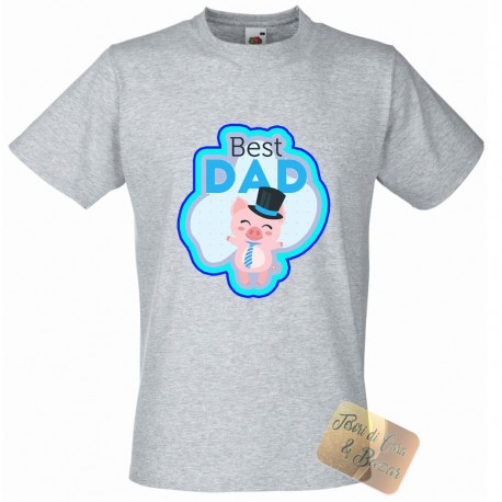 T-SHIRT FESTA' DEL PAPA' SUPER PAPA' BLU TAGLIA M